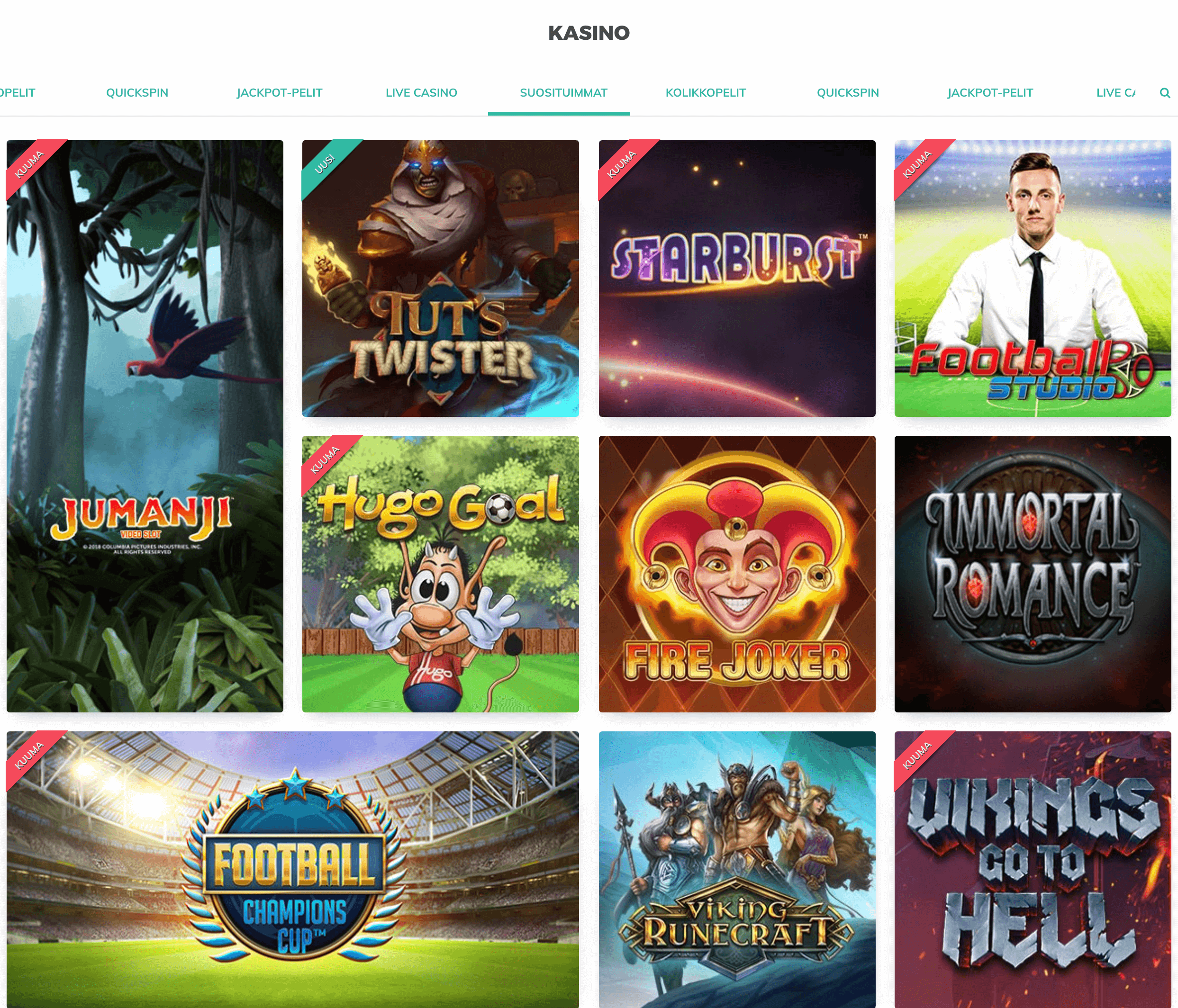 pelivalikoima eurolotto casinor fi