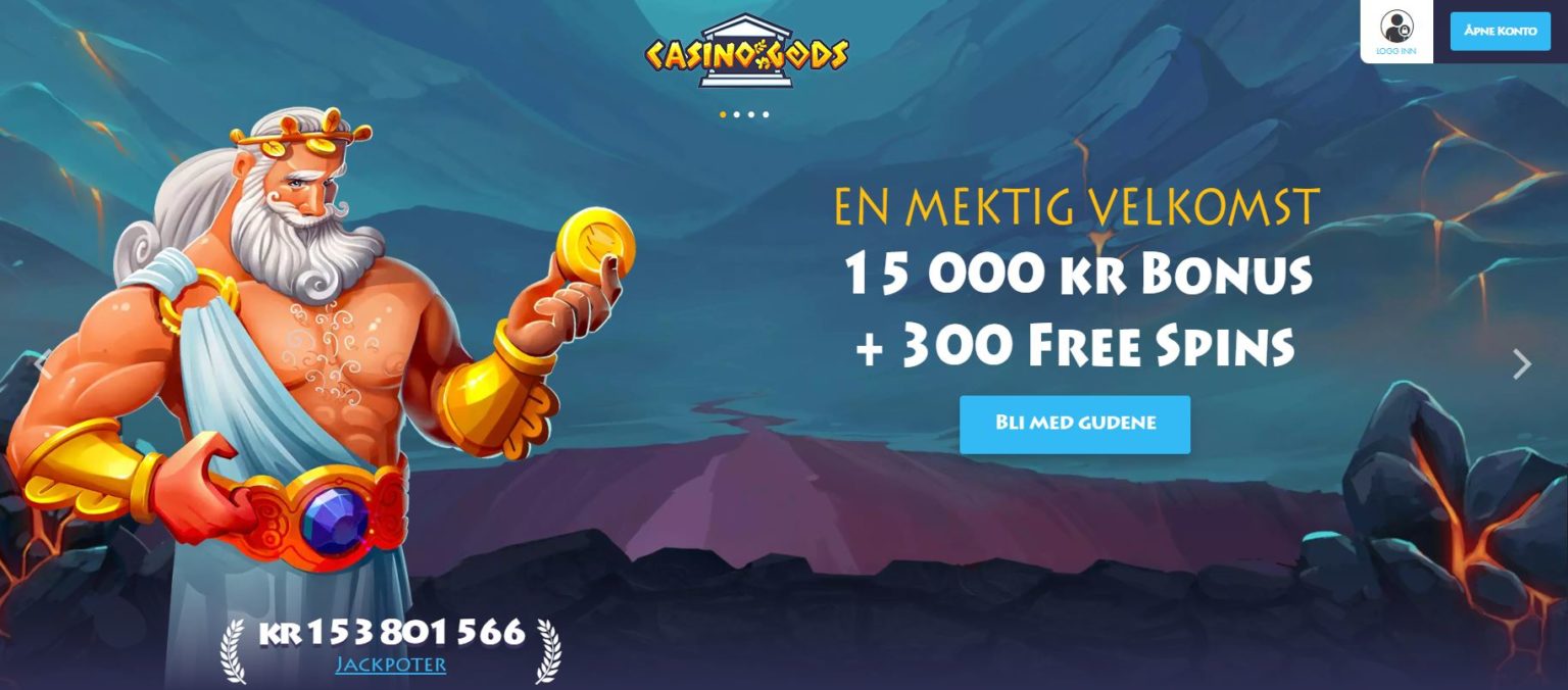 Casino Gods | 300 free spins bonus + 15 000 kroner fra gudene - 2025